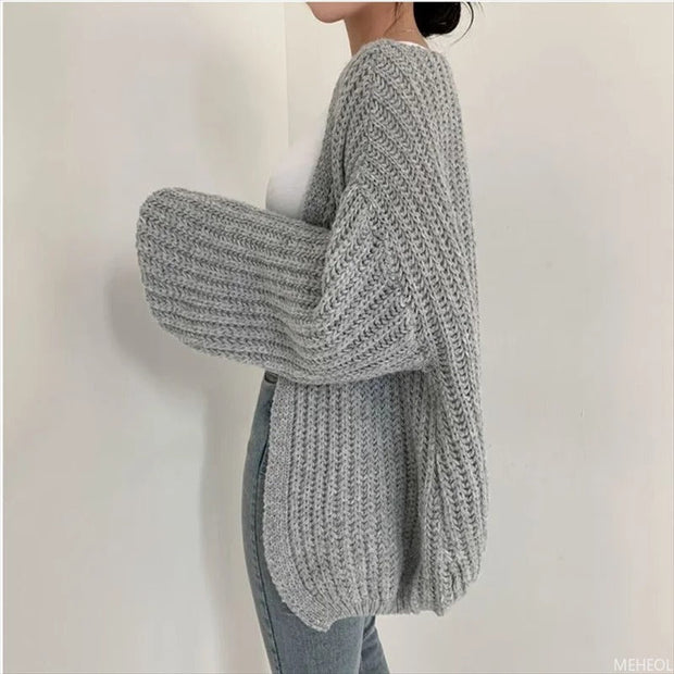 Alexander - Übergroße Strickjacke aus grobem Strick