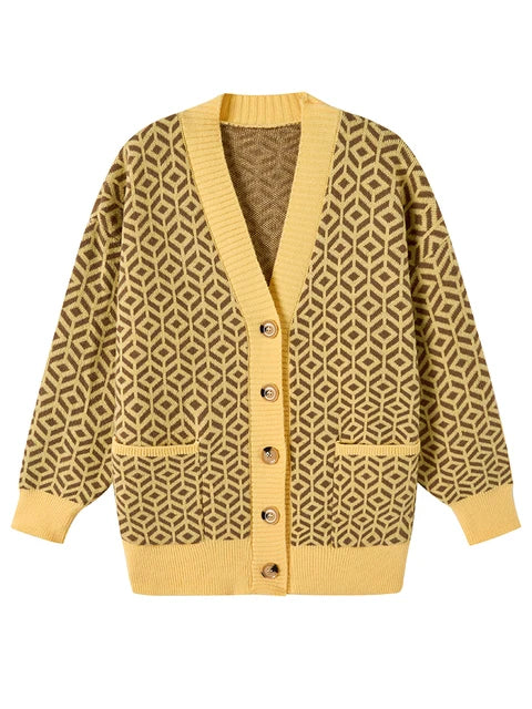 Lia - Cardigan élégant en maille avec patte de boutonnage