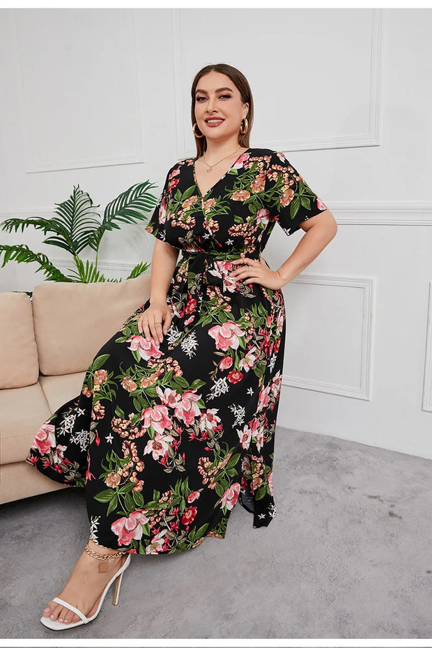 Juliann - Robe d'été grande taille à col en V