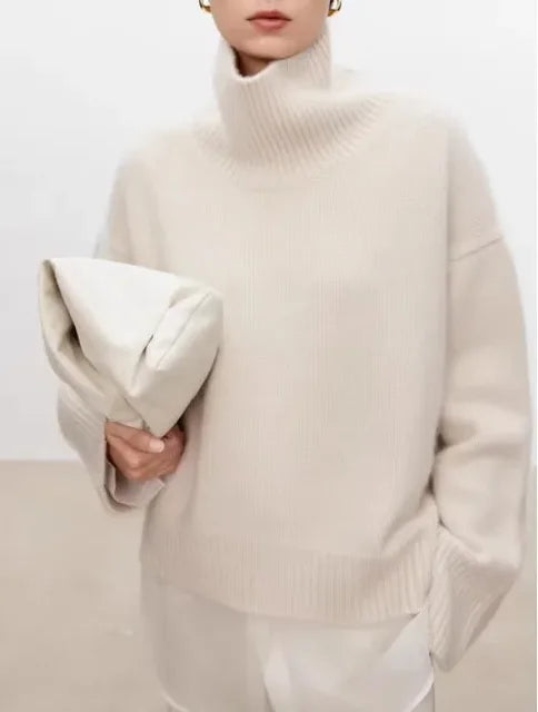 Luisa – gemütlicher gestrickter Midi-Pullover