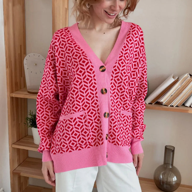 Lia - Cardigan élégant en maille avec patte de boutonnage