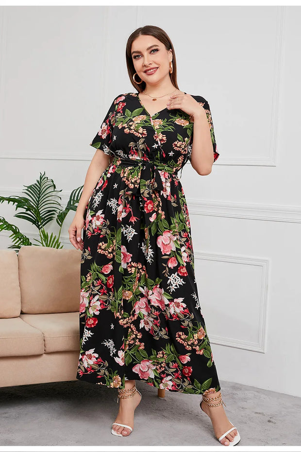 Juliann - Robe d'été grande taille à col en V