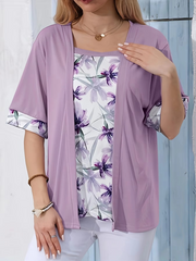 Carlotta - Modisches Fake-Zweiteiler-Shirt mit Print