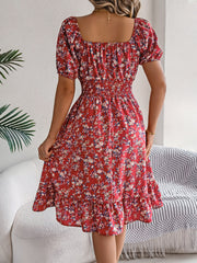 Liselotte – Robe fleurie féminine à manches bouffantes