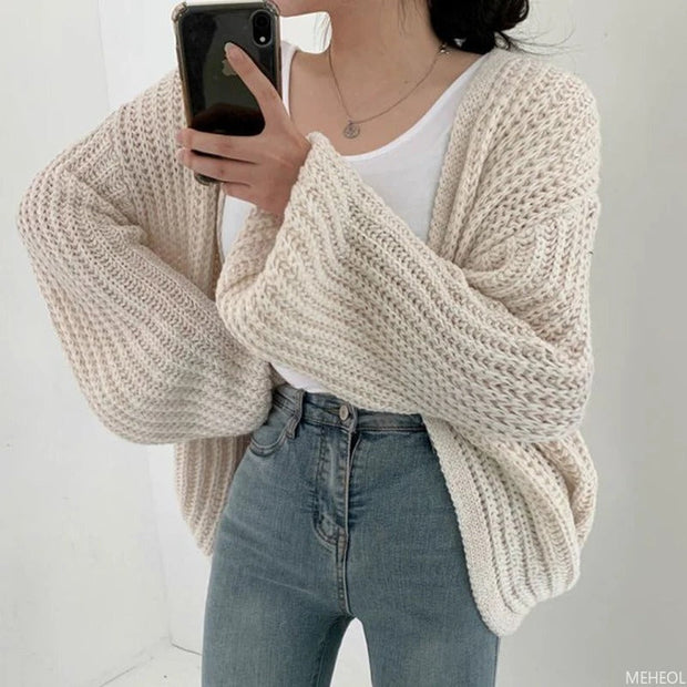 Alexander - Übergroße Strickjacke aus grobem Strick