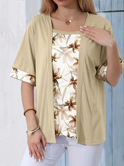 Carlotta - Modisches Fake-Zweiteiler-Shirt mit Print