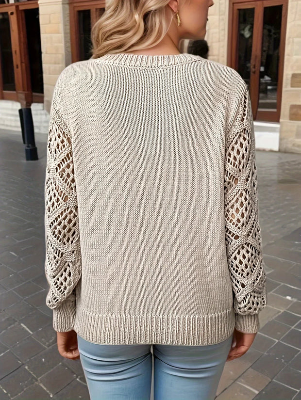 Elsie - Pull en maille unie à col en V
