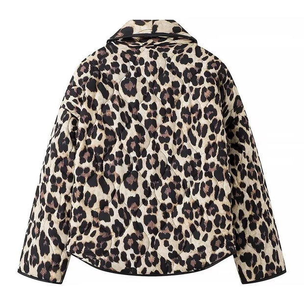 Millie - Veste en coton imprimé léopard