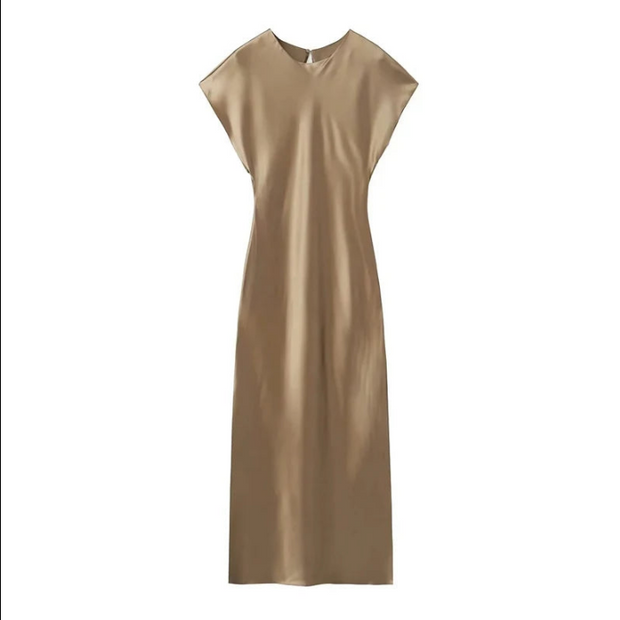 Lena - Robe midi élégante en satin