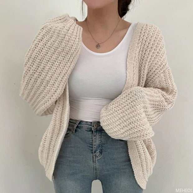 Alexander - Übergroße Strickjacke aus grobem Strick