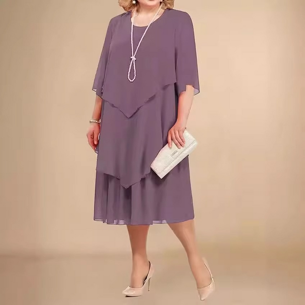 Carlotta - Robe élégante en mousseline à effet superposé
