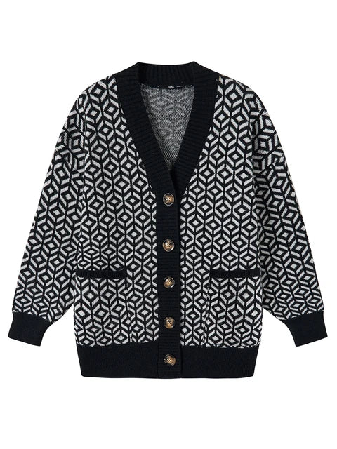 Lia - Cardigan élégant en maille avec patte de boutonnage