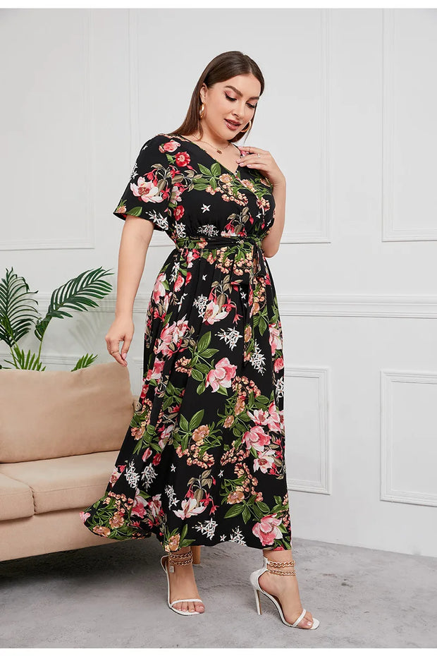 Juliann - Robe d'été grande taille à col en V