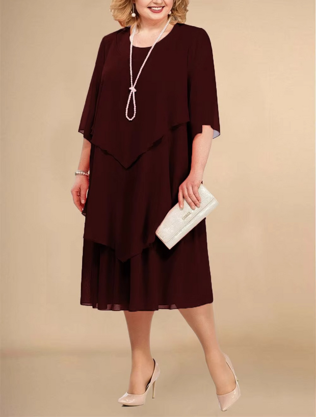Carlotta - Robe élégante en mousseline à effet superposé