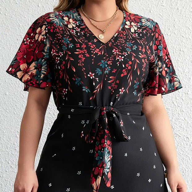 Juliann - Robe longue fleurie grande taille
