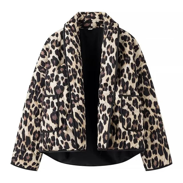 Millie - Veste en coton imprimé léopard