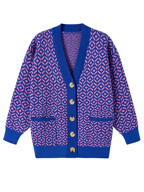 Lia - Cardigan élégant en maille avec patte de boutonnage
