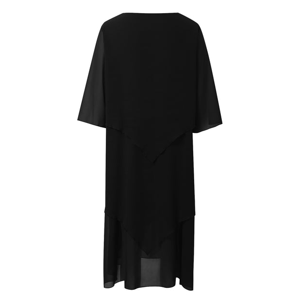 Carlotta - Robe élégante en mousseline à effet superposé