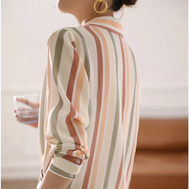 Julia - Satin-Vintage-Streifenshirt