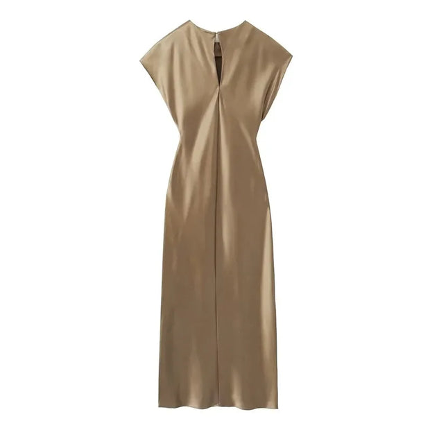 Lena - Robe midi élégante en satin