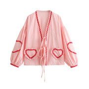 Julia - Vintage-Herztaschenhemd