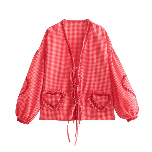 Julia - Vintage-Herztaschenhemd