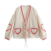 Julia - Vintage-Herztaschenhemd