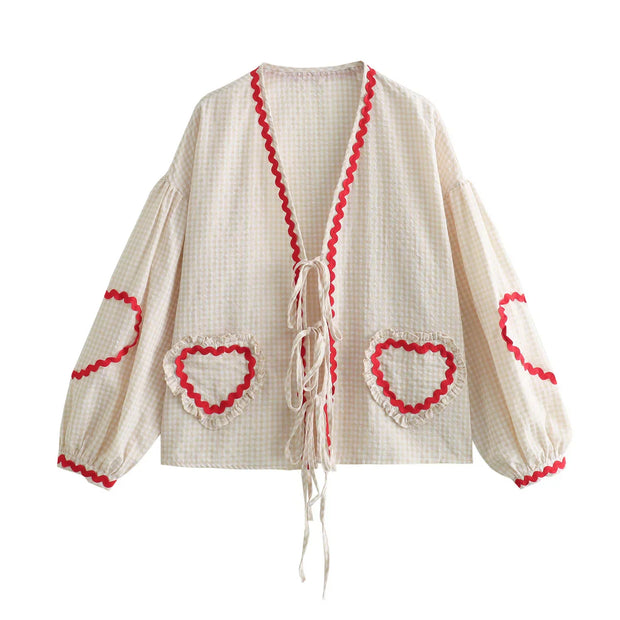 Julia - Vintage-Herztaschenhemd