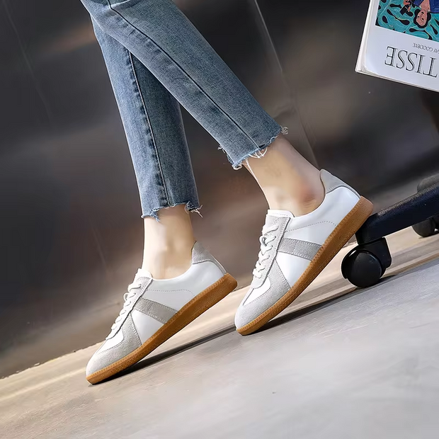 Elsie - Baskets en cuir véritable pour femme