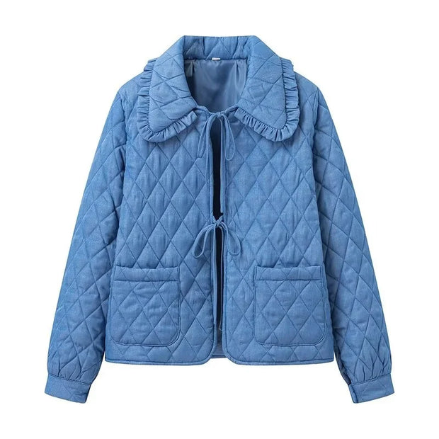 Elsie - Veste ample en coton bleu pour femme