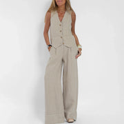 Julia - Ensemble blazer décontracté en lin