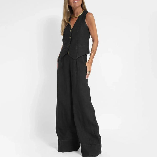 Julia - Ensemble blazer décontracté en lin