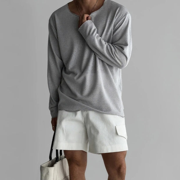 Darnulf - Lockerer Strickpullover mit Raw-Edge-Ausschnitt