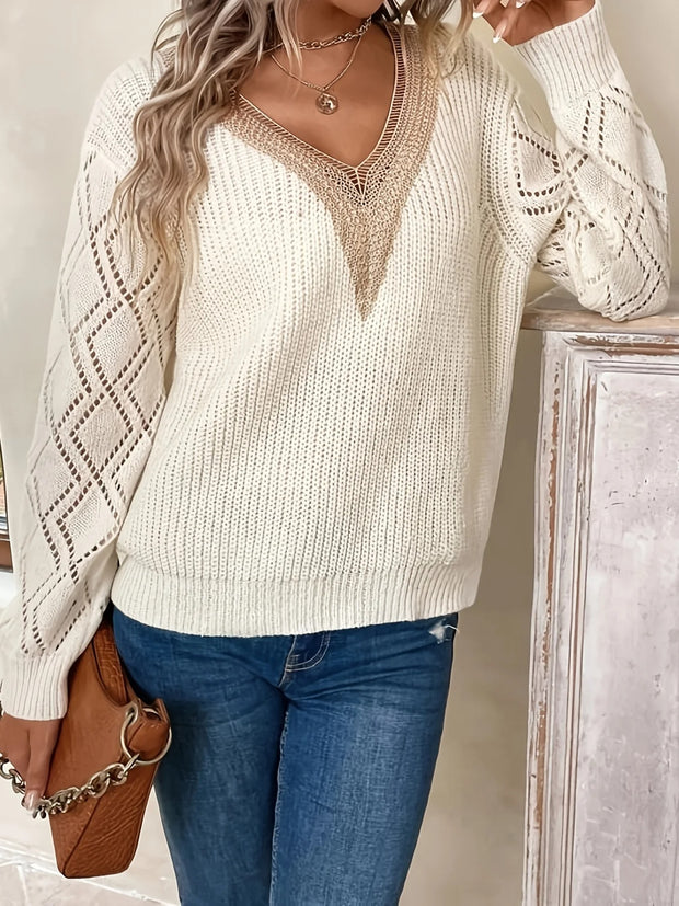 Magdalena – Pull en maille élégant avec col en V