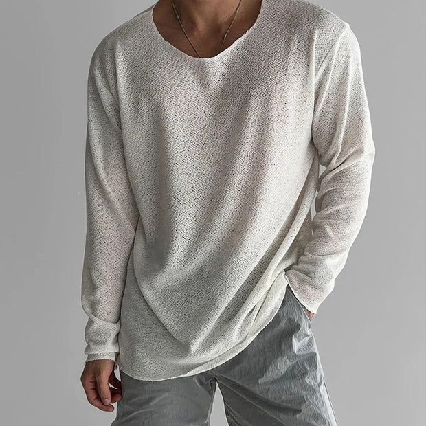 Darnulf - Lockerer Strickpullover mit Raw-Edge-Ausschnitt
