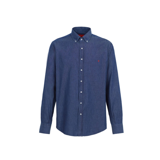 Dietrich - Chemise en jean classique avec patte de boutonnage