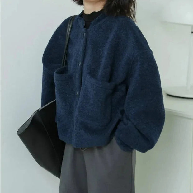 Gisela - Flauschige Cardigan-Jacke