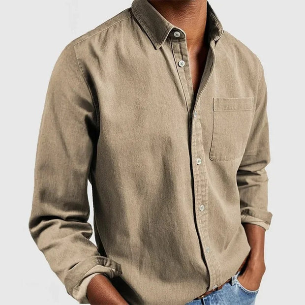 Dietrich - Chemise décontractée en coton à manches longues