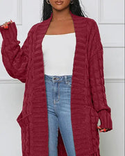 Elisaria - Élégant cardigan en maille ouvert sur le devant