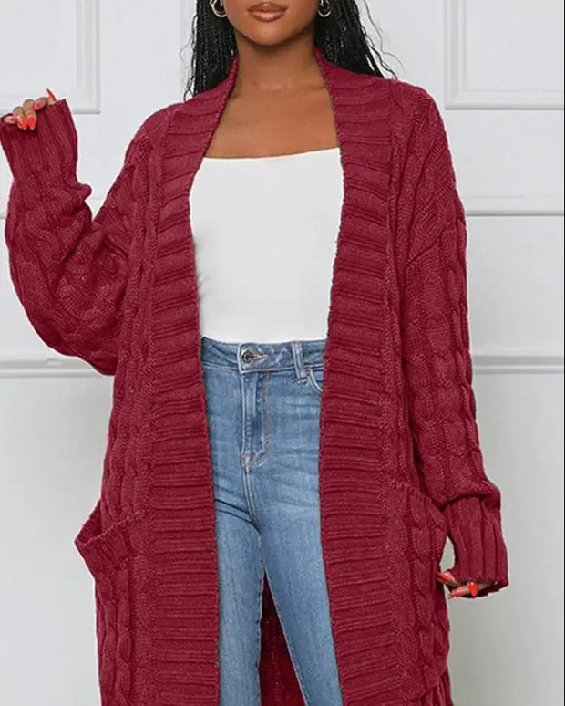 Elisaria - Élégant cardigan en maille ouvert sur le devant
