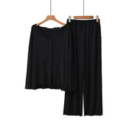 Brunhilde - Eleganter Pyjama-Zweiteiler mit Knopfleiste