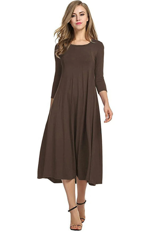 Magdalena – Robe longue élégante coupe trapèze avec