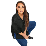 Alessia – Satiniert glänzende Hemdbluse
