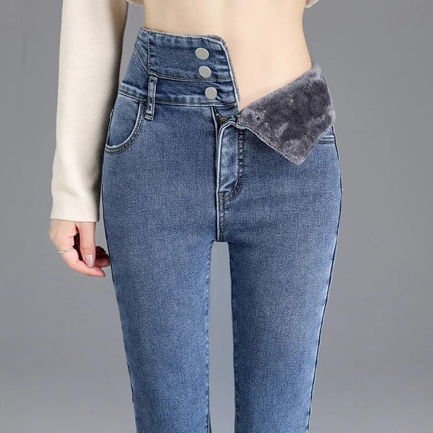 Friedrich – Stylische High-Waist-Jeans mit Fleecefutter