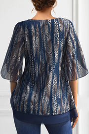 Magdalena – Elegante Chiffon-Bluse mit Animal-Print