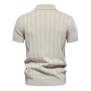 Jorven - Strukturiertes Poloshirt mit Retro-Streifen