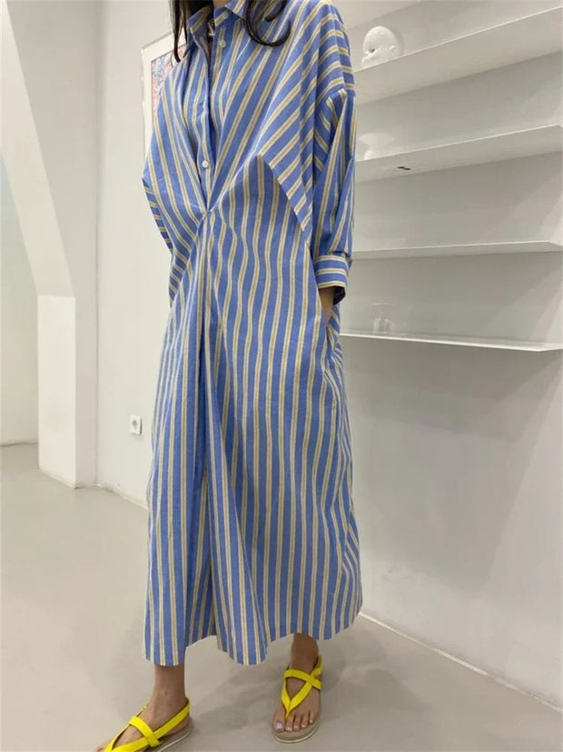 Alessia – Gestreiftes Hemdblusenkleid