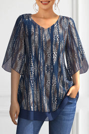 Magdalena – Elegante Chiffon-Bluse mit Animal-Print