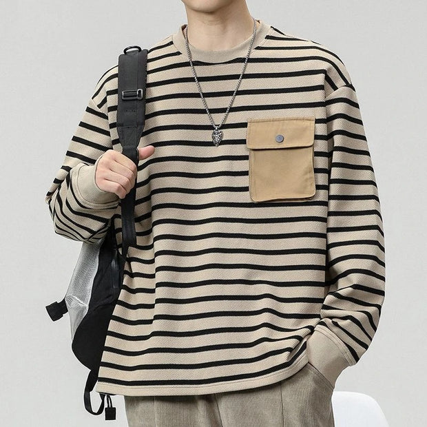 Dietrich - Chemise rayée à manches longues avec poche utilitaire
