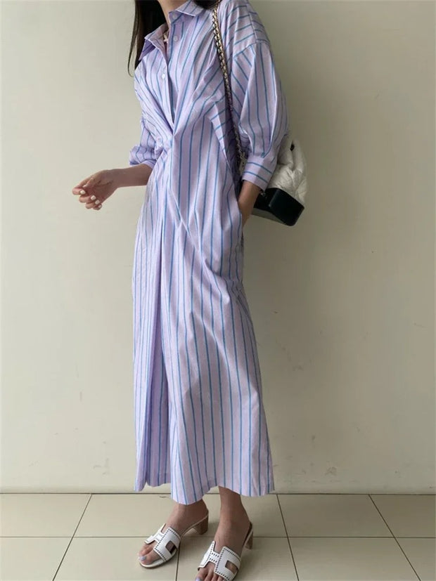 Alessia – Gestreiftes Hemdblusenkleid